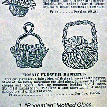1891 Falkner & Stern Advertisment for Victorian Bohemian Baskets... - Art Glass