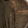 Close up to help magnify the Standing Liberty Quarter with the letter P on it.