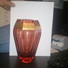 Vase Facet-Cut Moser cranberry color.