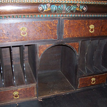 1900-1910 "Drop Down Front" - Wooden Carved Desk
