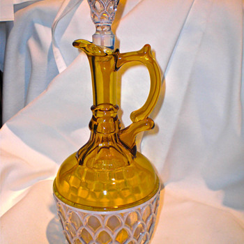Aetna Glass Adonis Opalescent Pineapple Amber Claret and Stopper