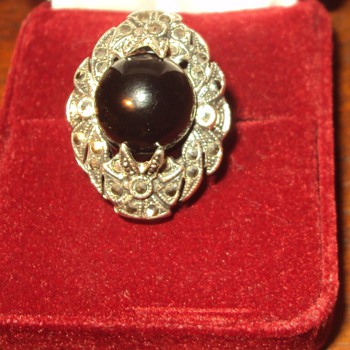 Art deco Marcasite Sterling Ring - Fine Jewelry
