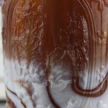 Imperial Glass #514 Wildmill caramel slag glass pitcher