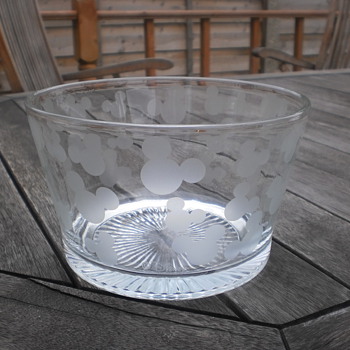 Disney Mickey Mouse Etched Glass Bowl - Glassware