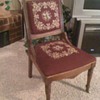 Victorian Needlepoint Chair with front roller casters