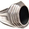 Vintage Deco Mens Onyx Sterling Pinky Ring FAB!!