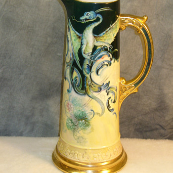 American Belleek Tankard Pitcher...CAC...artist signed - China and Dinnerware