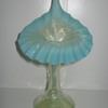 Kralik Blue Opalescent Jack in the Pulpit Art Glass Vase late 1800's early 1900's