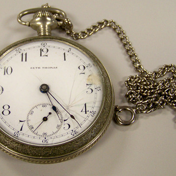 SETH THOMAS Silver Pocket Watch ( Help) - Pocket Watches
