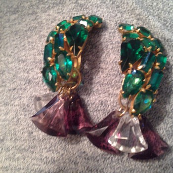 Possibly Schreiner rhinestone clipons