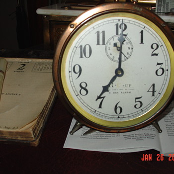   1917 Copper  8 Day Alarm Clock...Made In St. Louis, Missouri U.S.A.