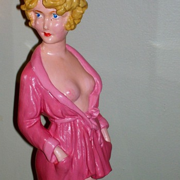 Vargas type Girl 17" tall . Plaster with a Betty Boop look too ! 