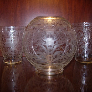 bohemian czech etched/engraved glass vases - Art Glass