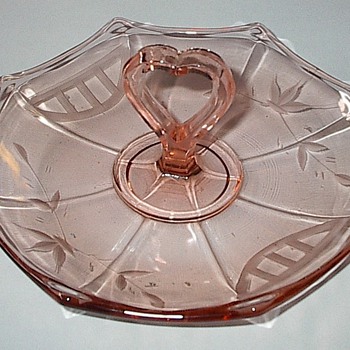 Rose Cut Glass Cookie or Candy Dish - Glassware