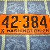 1928 Washington State Auto License Plate