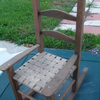 Tiny wooden doll rocker