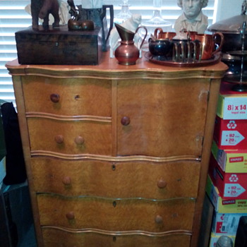 Antique Oak Highboy w/ Hat Box ~ Serpentine - Furniture