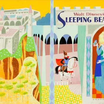 Mary Blair Sleeping Beauty Book Cover Wraparound Illustration (Golden Press, 1958) - Books
