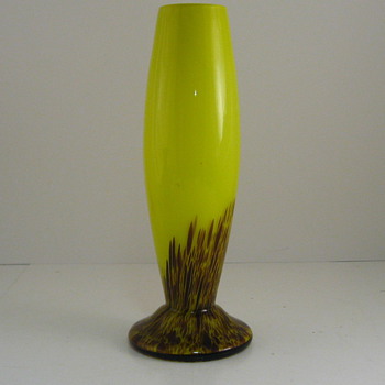 Kralik Yellow Rocket Vase - Art Glass