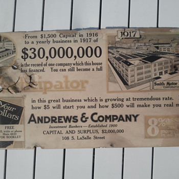 1916/1917 Cardboard Trolley Car Sign - Signs