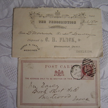 1878 postcard & prescription