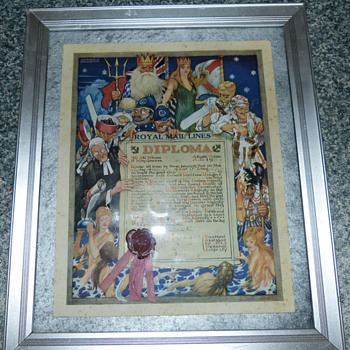 Royal Mail Lines Diploma & Mystery Photo - Photographs