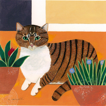 My neighbor's cat, Sugar - Folk Art