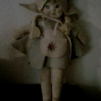 antique doll-felt with hand painted face