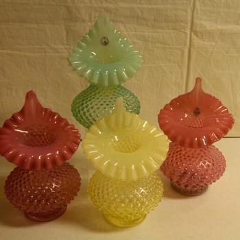 SET OF LARGE FENTON JACK IN THE PULPIT VASES 