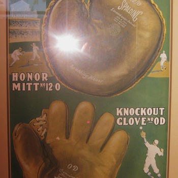 Spalding baseball glove advertising poster