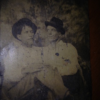 Male Couple (?) Antique Tintype - Photographs