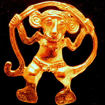 WHO IS THIS MONKEY MAN EXPOSING HIMSELF? 925 VERMEIL - Costume Jewelry