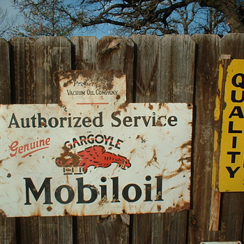 Mobiloil Porcelain Sign