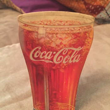 6 inch cardboard Coca Cola cut out glass - Coca-Cola