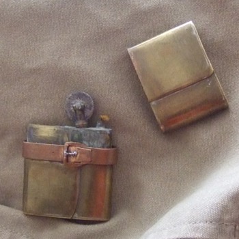 WW1 Trench Art Figural Lighter (Satchel/ Map Case) - Military and Wartime