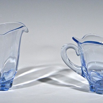 Please Help identify this glass Cream & Sugar