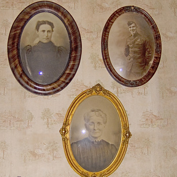 Oval convex frames our realitives - Photographs