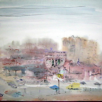 Vintage Watercolor of St Louis signed Versa 77'