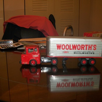 an old woolworth toy semi and trailer - Model Cars