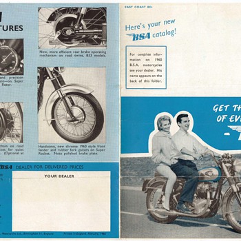 1960 B.S.A. Motorcycles Advertisement Pamphlet - Motorcycles