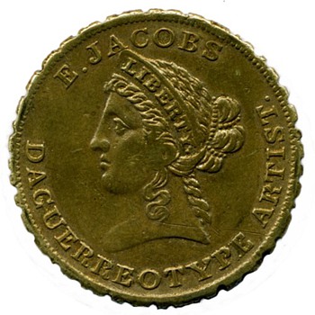 E. Jacobs Daguerreotype Gallery Token, c.1850-58 - Cameras