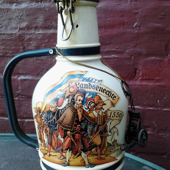 German 200cl  Hand painted beer bottle - Bottles