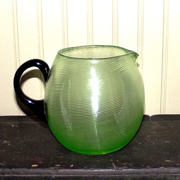 Czech-Export Uranium Squat Pitcher - Art Glass