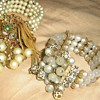 1950's bead memory cuff bracelets