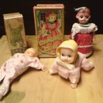 Collection of 1950's Crawling baby toys - Dolls