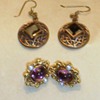 2 Pairs of interesting vintage earrings with the same mark on back?