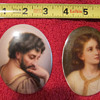 KPM? Or KPM style pair of superb quality miniature paintings on porcelain oval plaque.