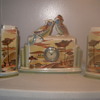 Love Birds Faience Clock Set 1945-50 