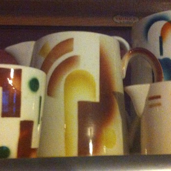 Art Deco mugs and jugs ''Petrus Regout'' Netherlands