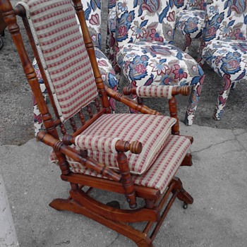 Lincoln rocking chair on wheels & 1880 German Bible my first two antiques!